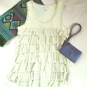 Banana Republic Size S Ruffle Tank Celery